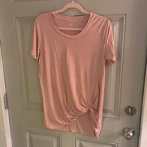 Just Be Pink Twist Hem Short Sleeve Tee
